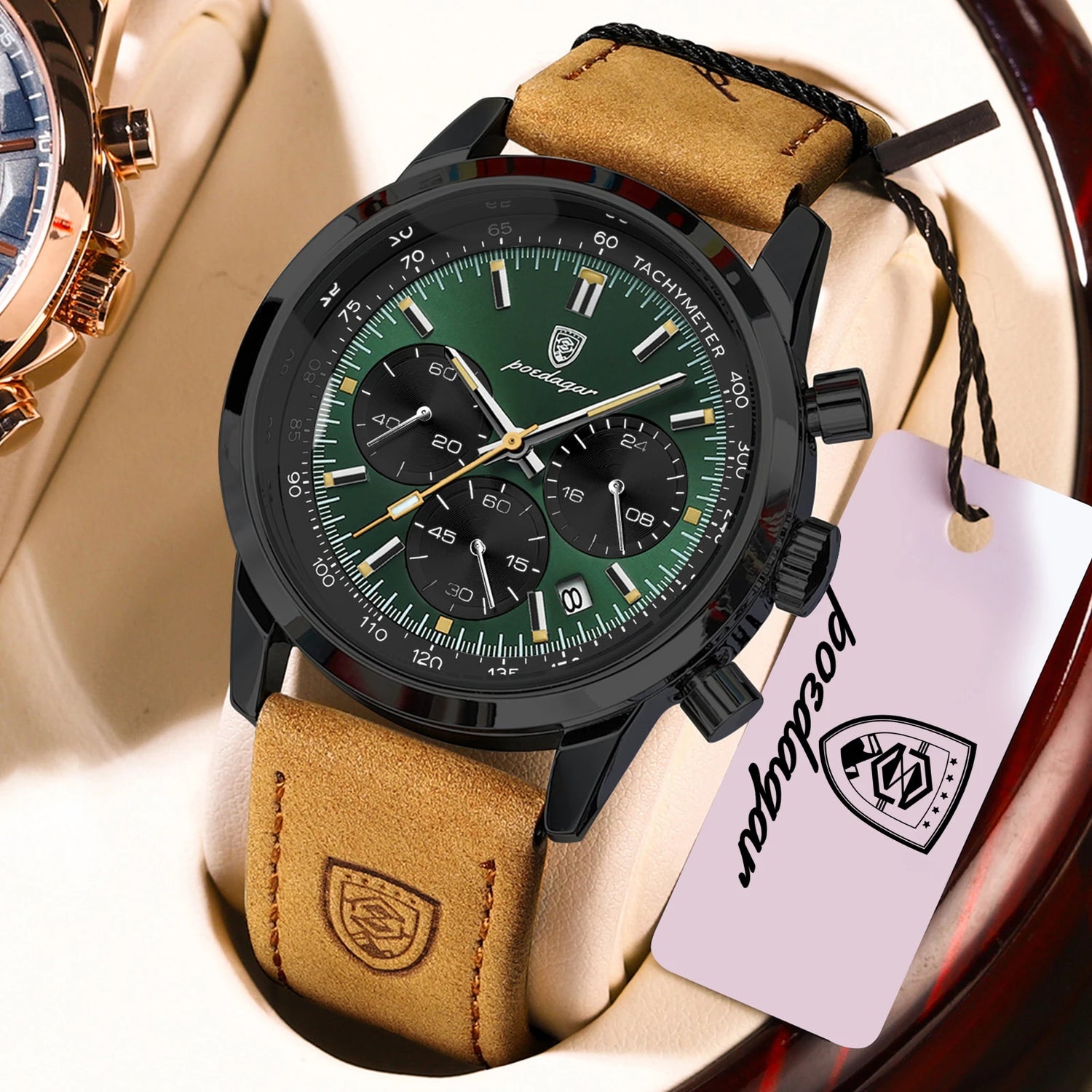 Top Brand Men'S Quartz Watch Waterproof Luminous Chronograph Military Man Watch Luxury Fashion Leather Watches for Men