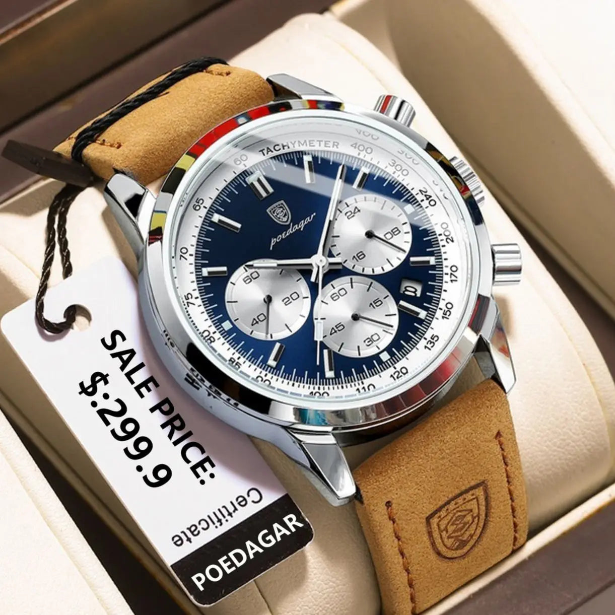 Top Brand Men'S Quartz Watch Waterproof Luminous Chronograph Military Man Watch Luxury Fashion Leather Watches for Men