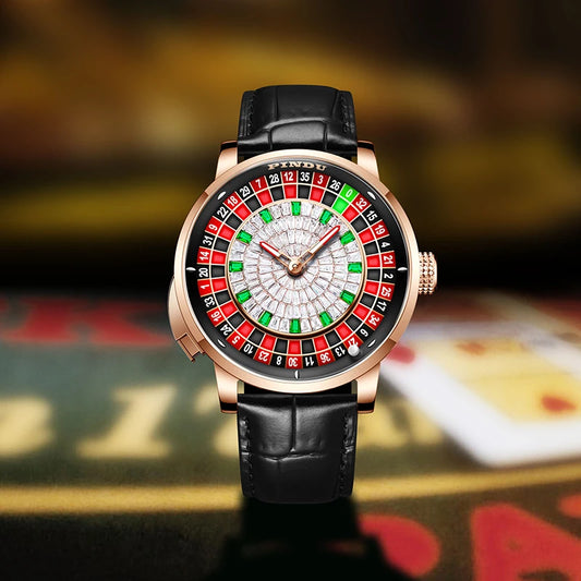 Design New NH35A Mechanical Watches Men Push Button Turn Russian Roulette Game Sapphire Mirror Diamond Dial Men'S Watch