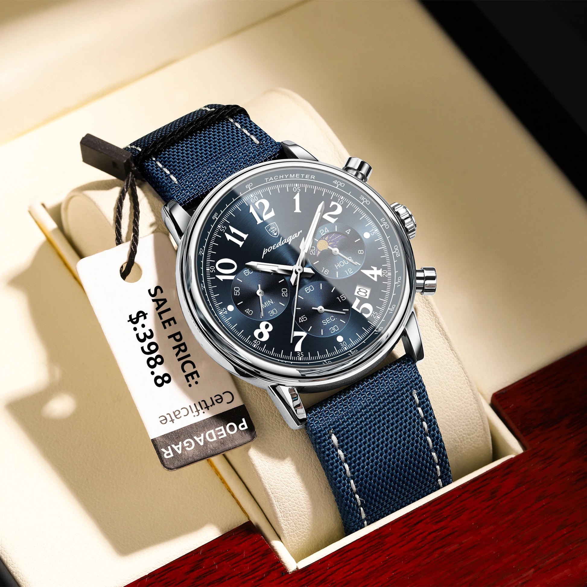 Luxury Sports Military Men Watch Waterproof Luminous Chronograph Nylon Leather Date Man Wristwatch Quartz Men'S Watches